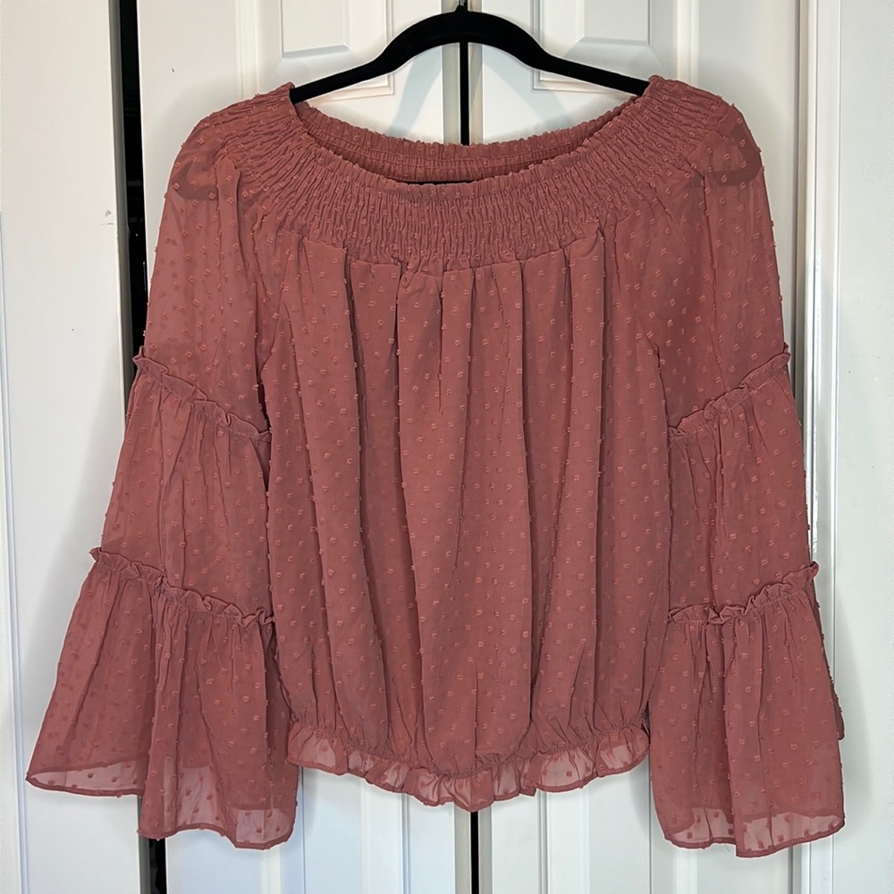 Off Shoulder Bell Sleeve Top by Wishlist Apparel